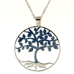Collana argento 925 Albero della vita glitterato