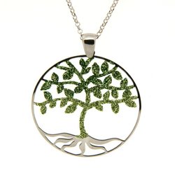Collana argento 925 Albero della vita glitterato